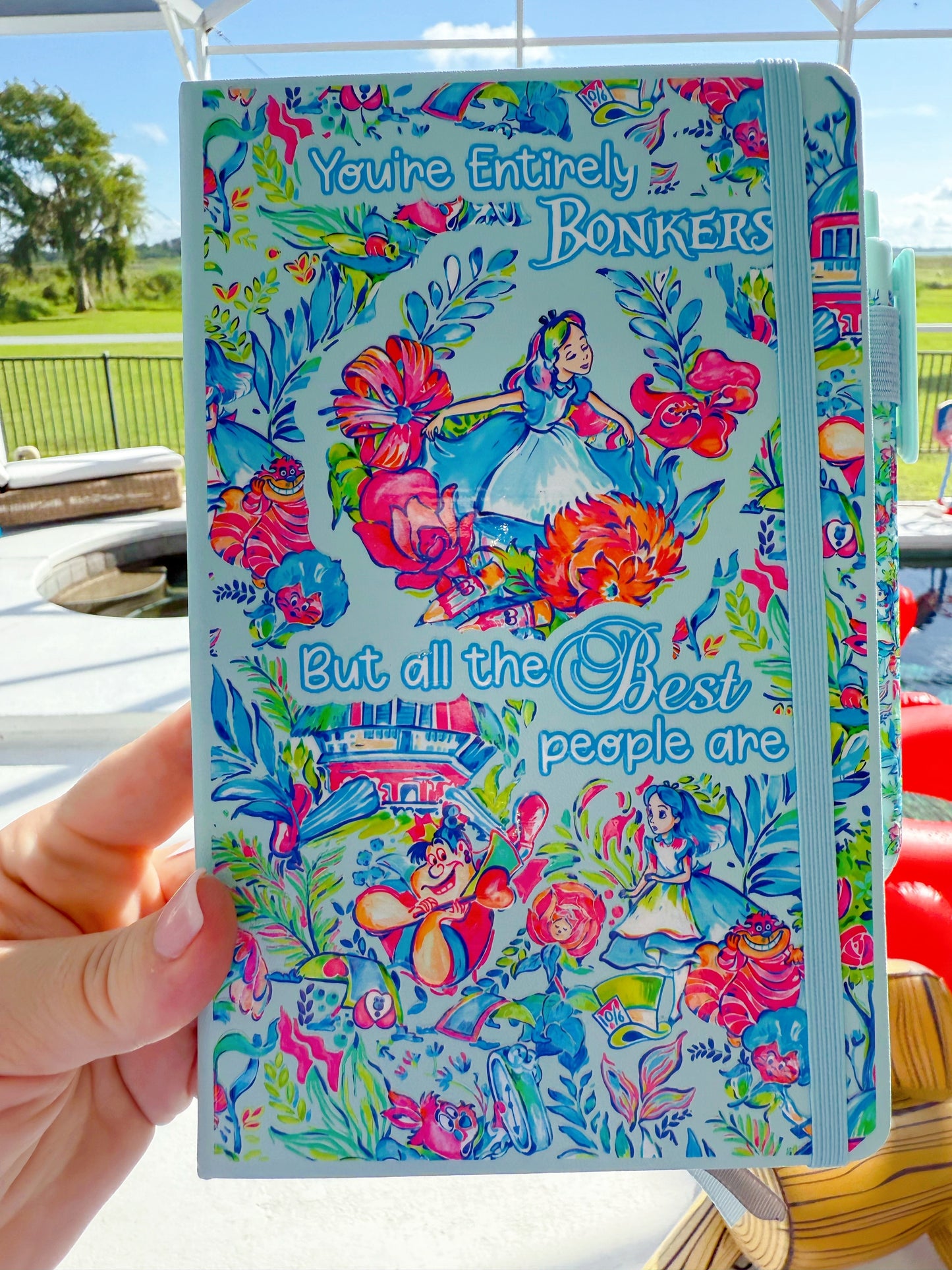 “You’re Entirely Bonkers” | Alice in Wonderland A5 Journal – Lilly Pulitzer Inspired