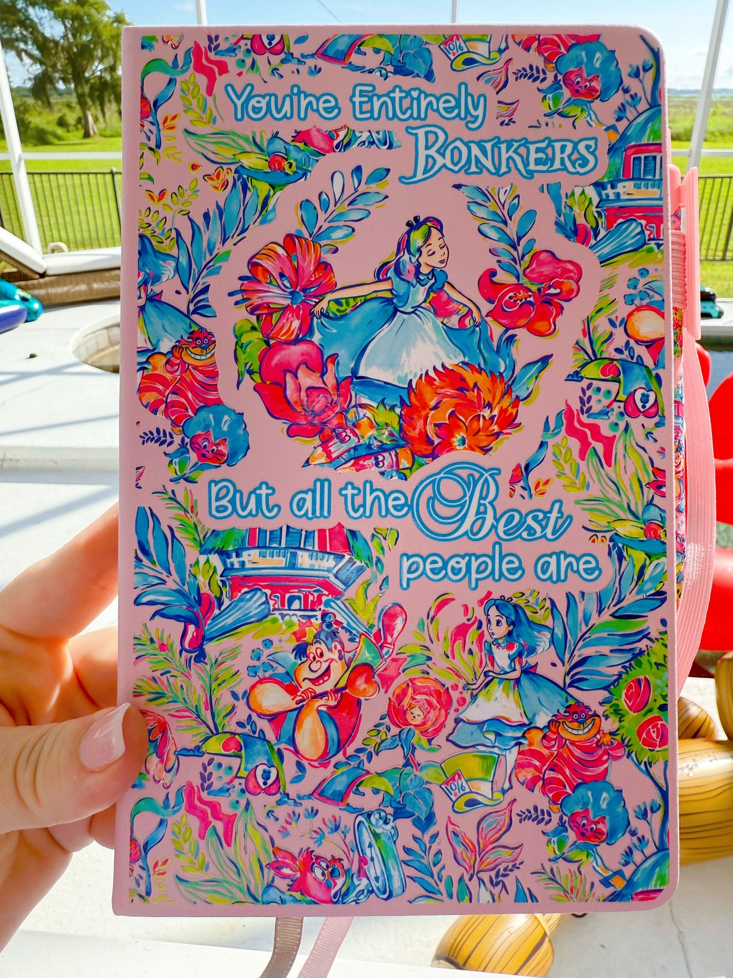 “You’re Entirely Bonkers” | Alice in Wonderland A5 Journal – Lilly Pulitzer Inspired