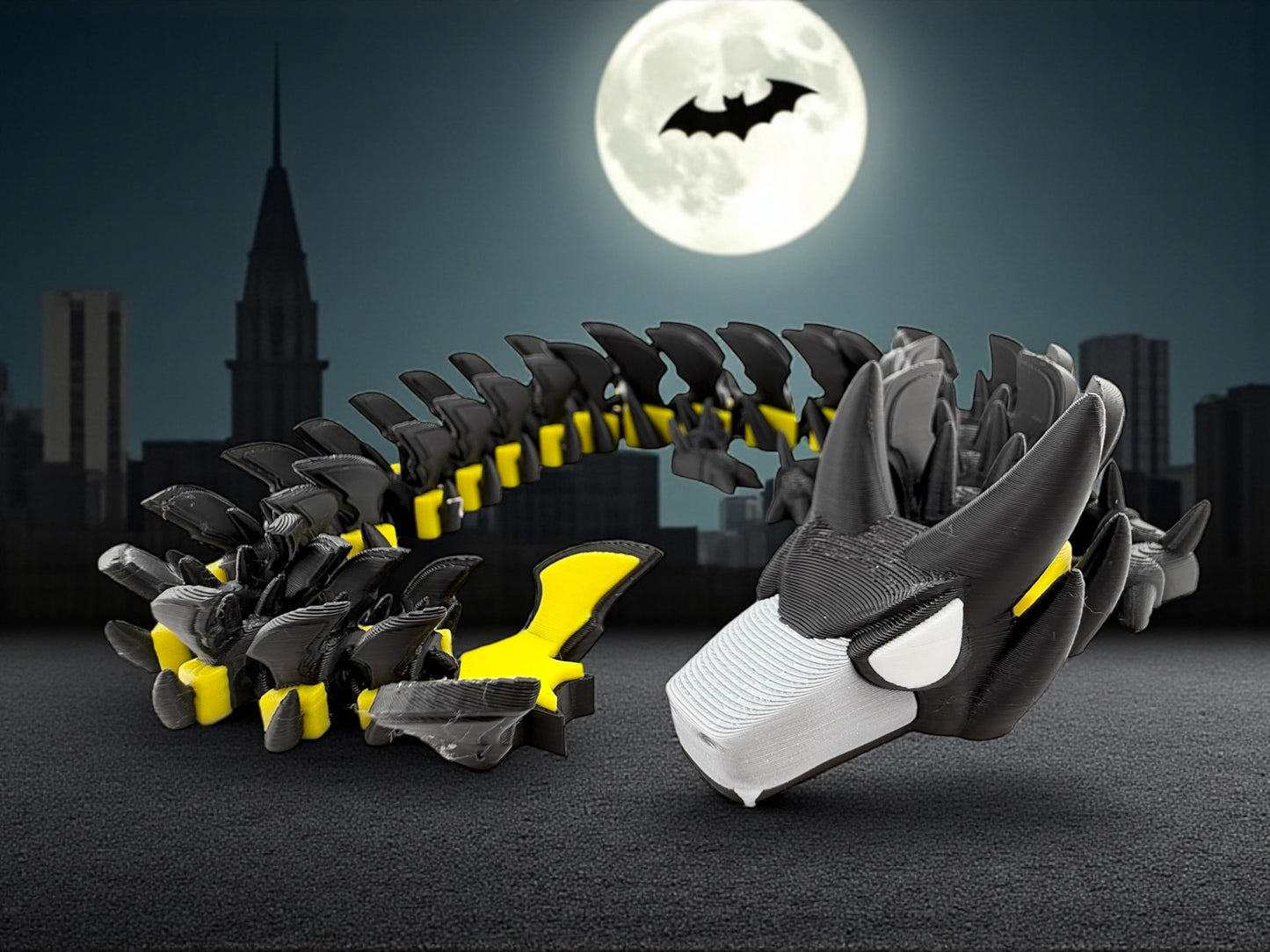 Batman Dragon – 3D Printed Flexible Collectible | Dark Knight Inspired Figurine
