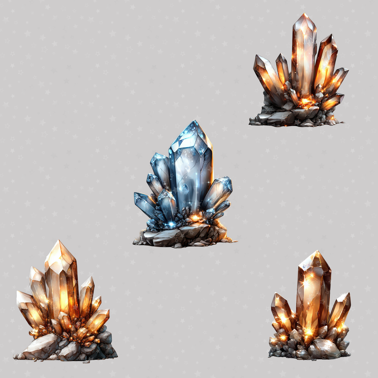 Mystical Crystals Clipart Images PNGs 300dpi Clip art PNG, Crystal Clipart, Crystal Images, Crystals PNG, Blue Crystal Clipart, Gold Crystal