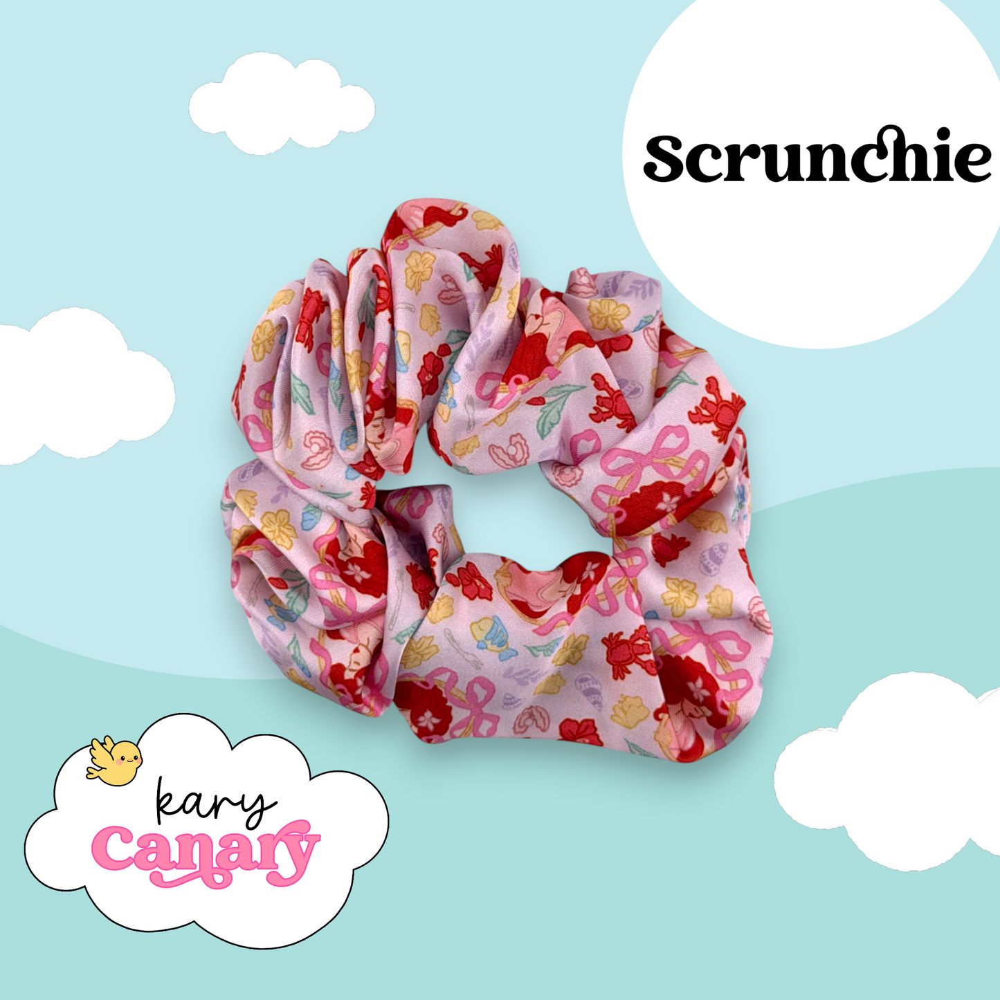 Ariel Pink Frames Silky Scrunchie | Disney Princess Hair Accessory