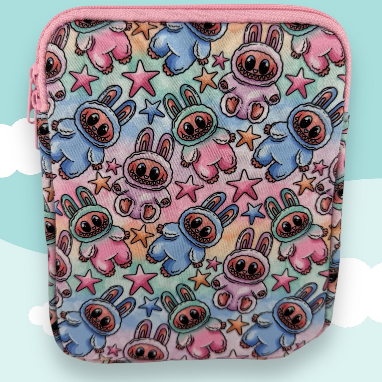 Pastel Monster Bunny E-Reader Case – Cute Creepy Kawaii Sleeve Labubu
