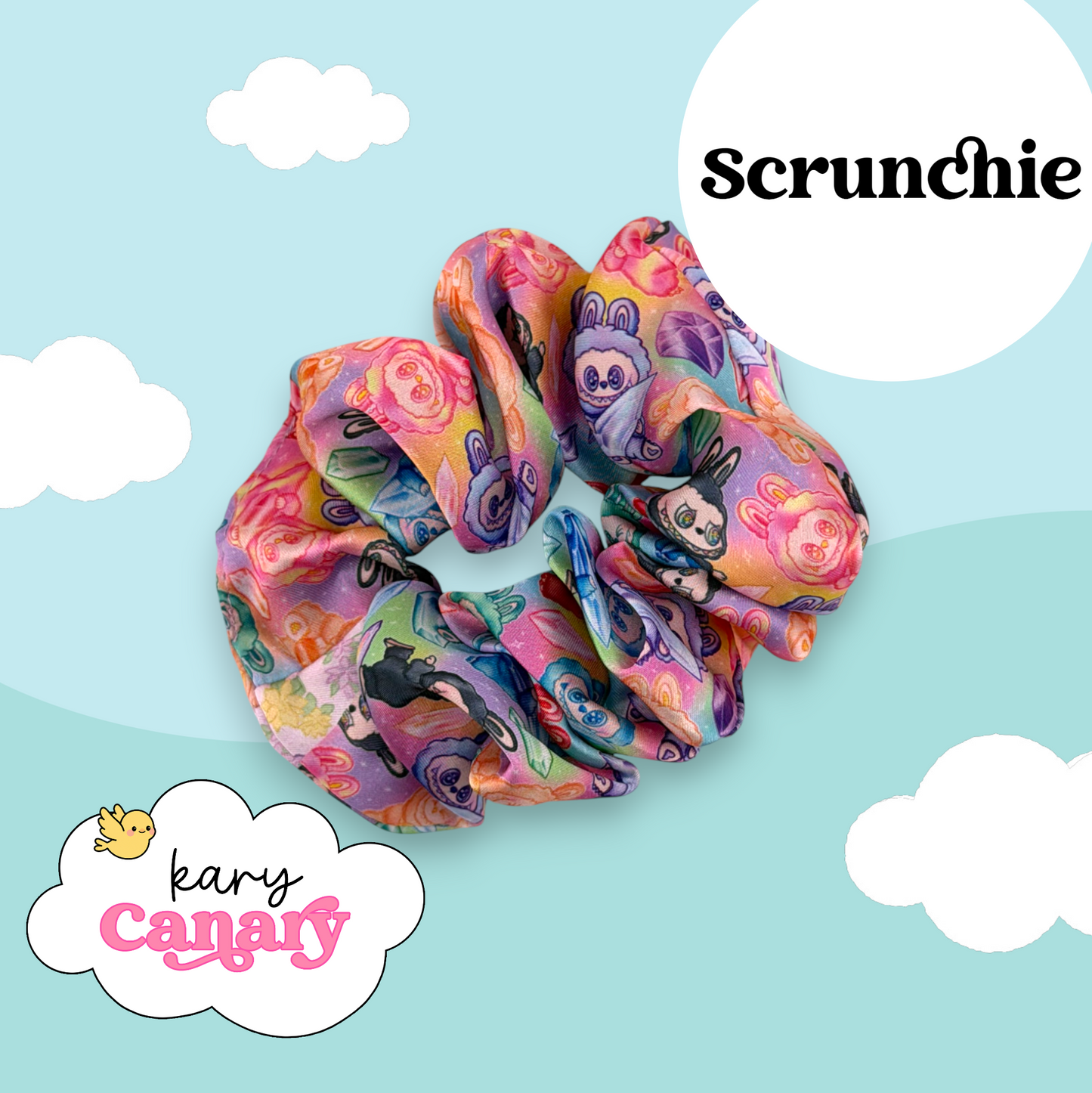 Labubu Crystal Silky Scrunchie | Soft Scrunchie for Thick or Thin Hair