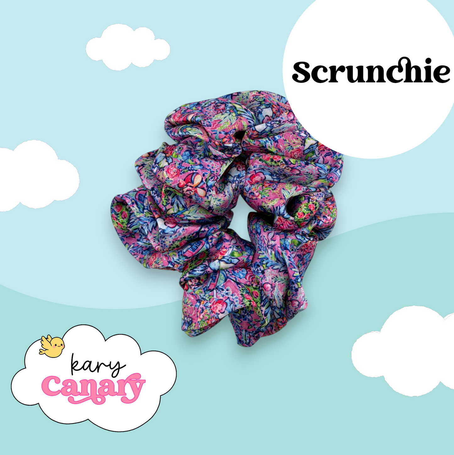 Lilly Pulitzer Alice in Wonderland Inspired Silky Scrunchie | Soft Scrunchie for Thick or Thin Hair