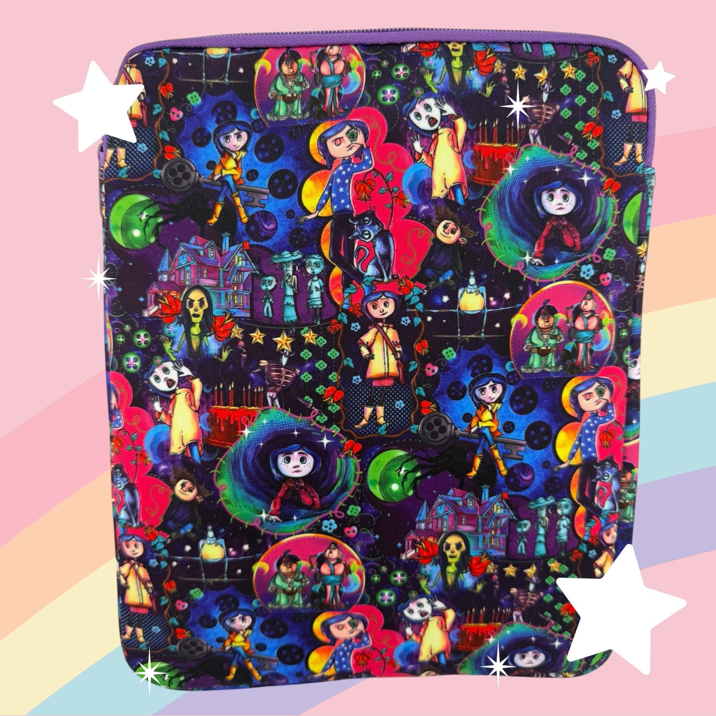 Coraline-Inspired iPad Sleeve (Creepy Cute)