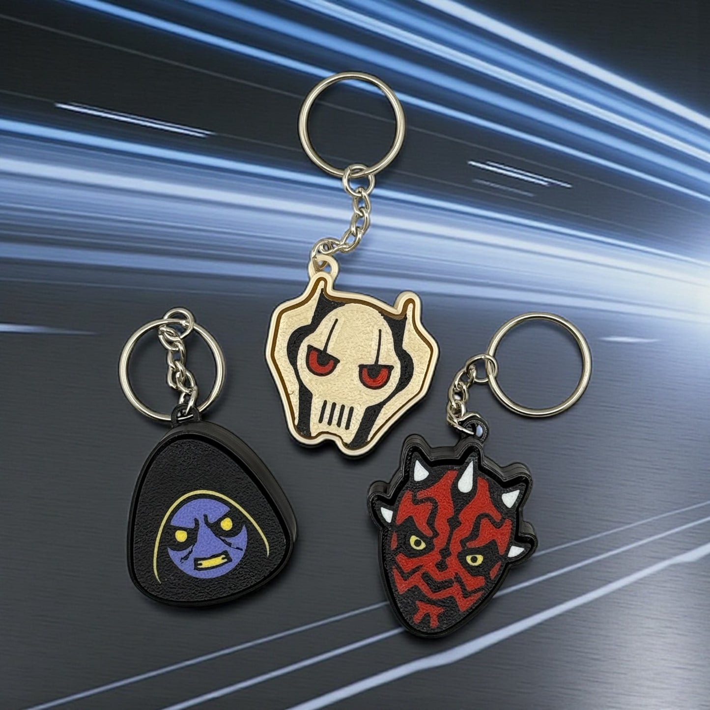 Galaxy Villains Clicker Keychains ā Dark Side Trio | Kawaii Fidget Keychains