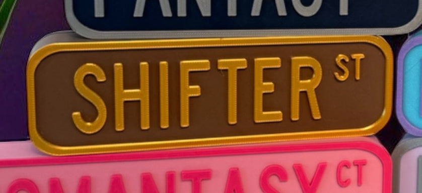 Street sign shelf sitter