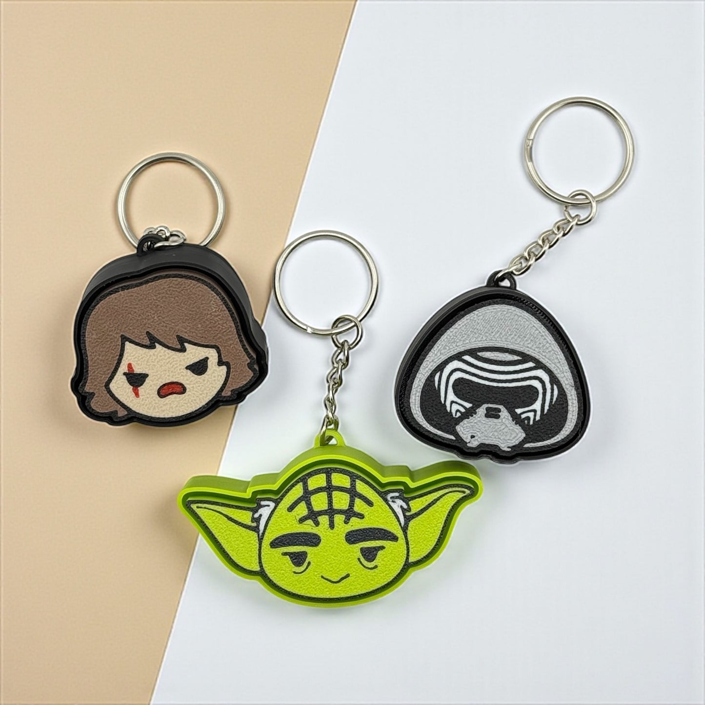 Galaxy Force Clicker Keychains ā Jedi, Villain & Wise Master Set | Kawaii Fidget Keychains