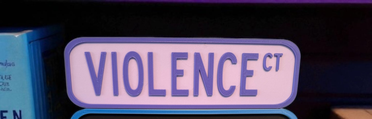 Street sign shelf sitter