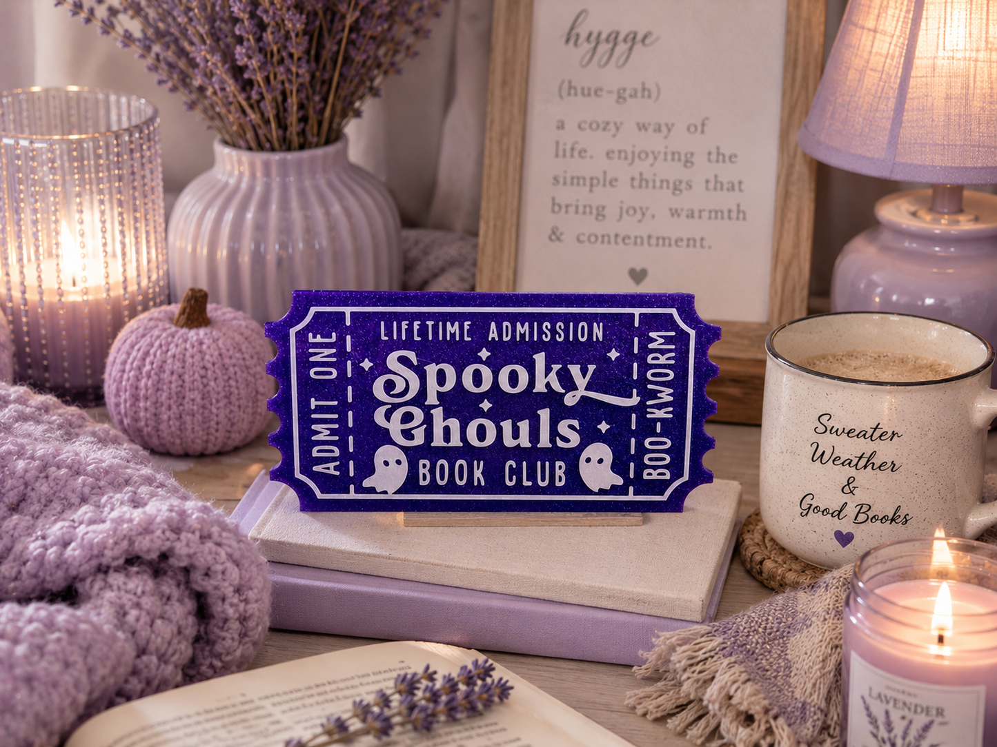 Spooky Ghouls Book Club Halloween Shelf Sitter | Bookish Decor