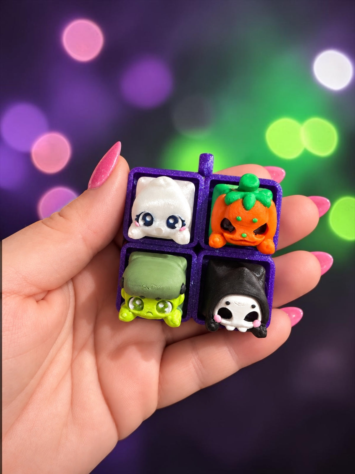 Halloween Artisan Keycaps | Cute Spooky Ghost, Pumpkin, Frankenstein & Skull Keycaps | 3D Printed Mechanical Keyboard Keycaps