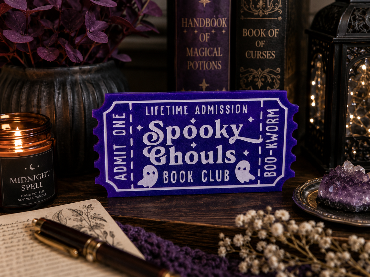 Spooky Ghouls Book Club Halloween Shelf Sitter | Bookish Decor