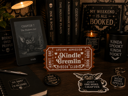 Kindle Gremlin Book Club Shelf Sitter | Bookish Reader Decor