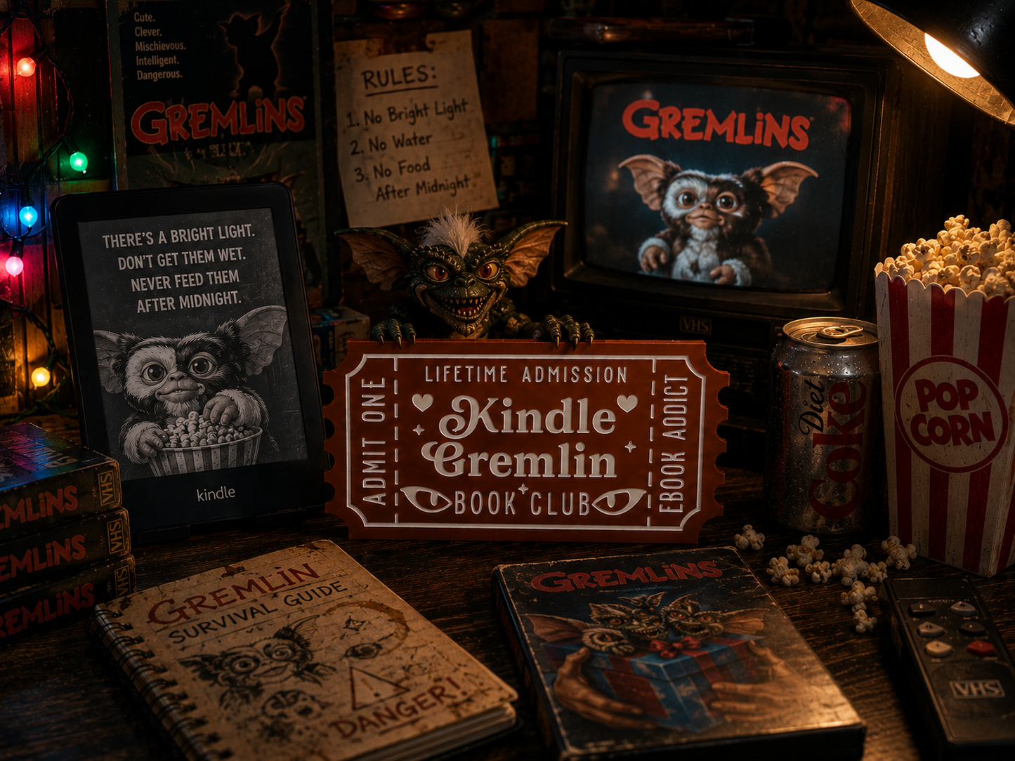 Kindle Gremlin Book Club Shelf Sitter | Bookish Reader Decor