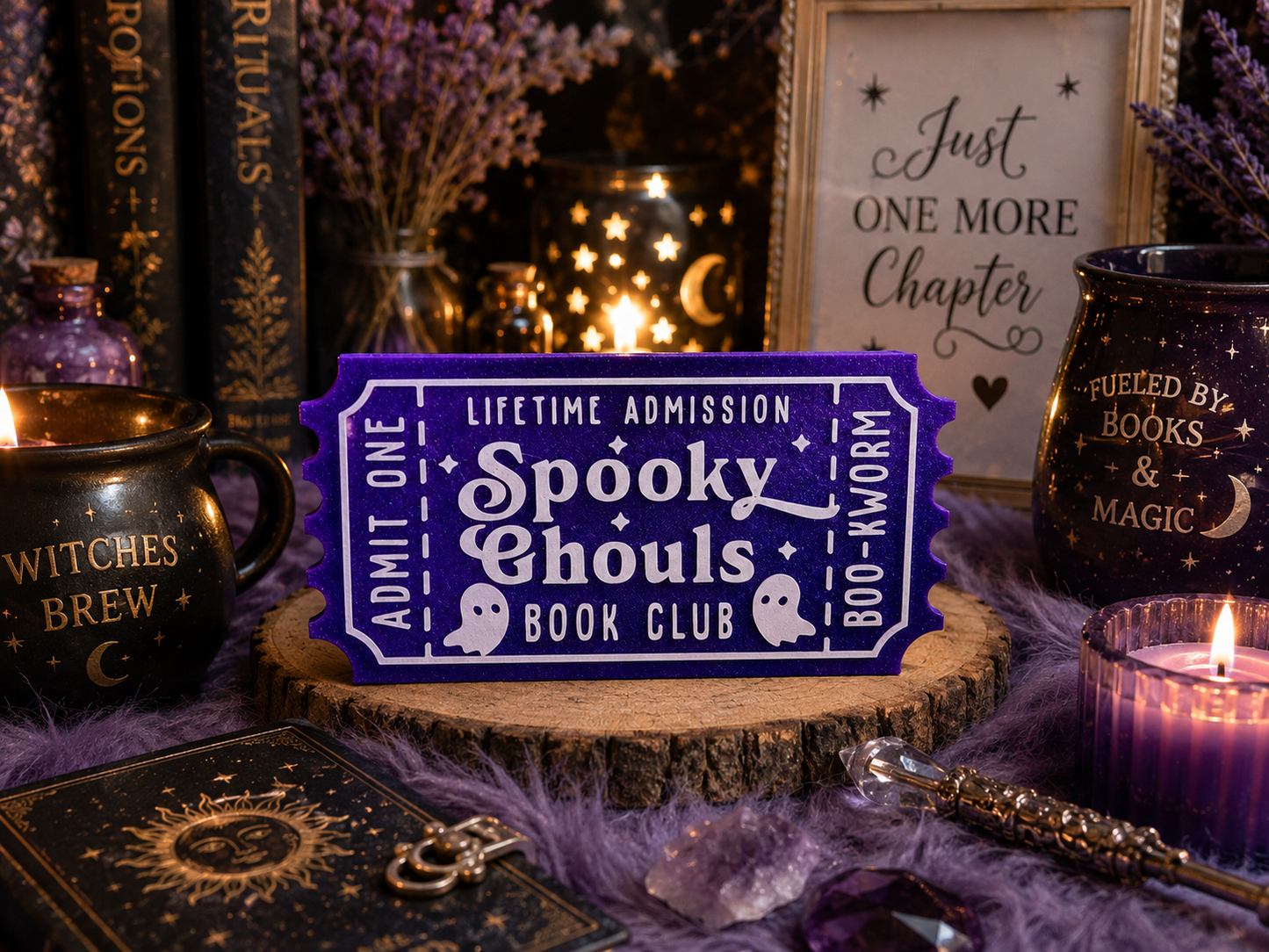 Spooky Ghouls Book Club Halloween Shelf Sitter | Bookish Decor