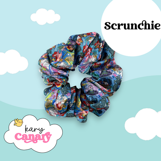 Ariel Princess Scrunchie (deep ocean tones) | Silky Disney-Inspired Hair Scrunchie