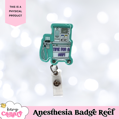 “Time for a Nap!” Anesthesia Badge Reel – Funny CRNA Resin Badge Holder