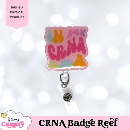 “In My CRNA Era” Badge Reel – Groovy Resin Badge Holder for Nurse Anesthetists