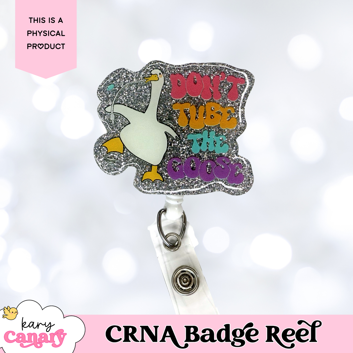 “Don’t Tube the Goose” CRNA Badge Reel – Funny Retro Badge Holder for Nurse Anesthetists
