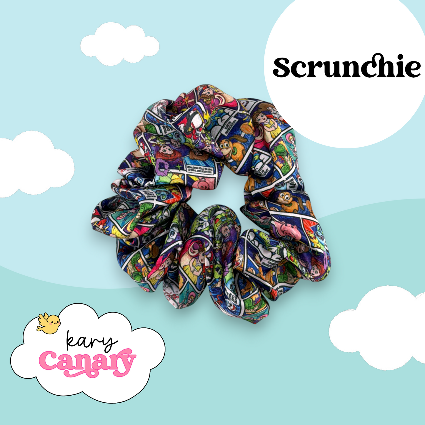 Toy Story Comic Scrunchie | Silky Disney-Inspired Hair Scrunchie