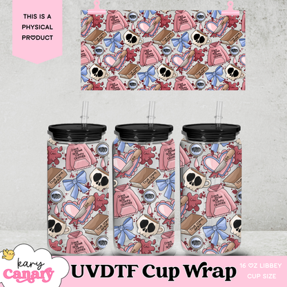 Crime Shows UV DTF Cup Wrap | 16 oz Libbey Glass Can | Crime Scene Design | Ready-to-Press Wrap