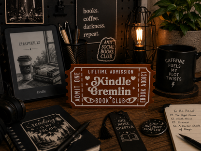 Kindle Gremlin Book Club Shelf Sitter | Bookish Reader Decor