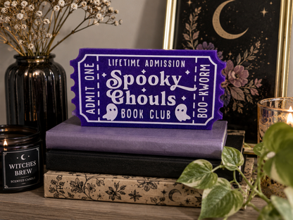 Spooky Ghouls Book Club Halloween Shelf Sitter | Bookish Decor