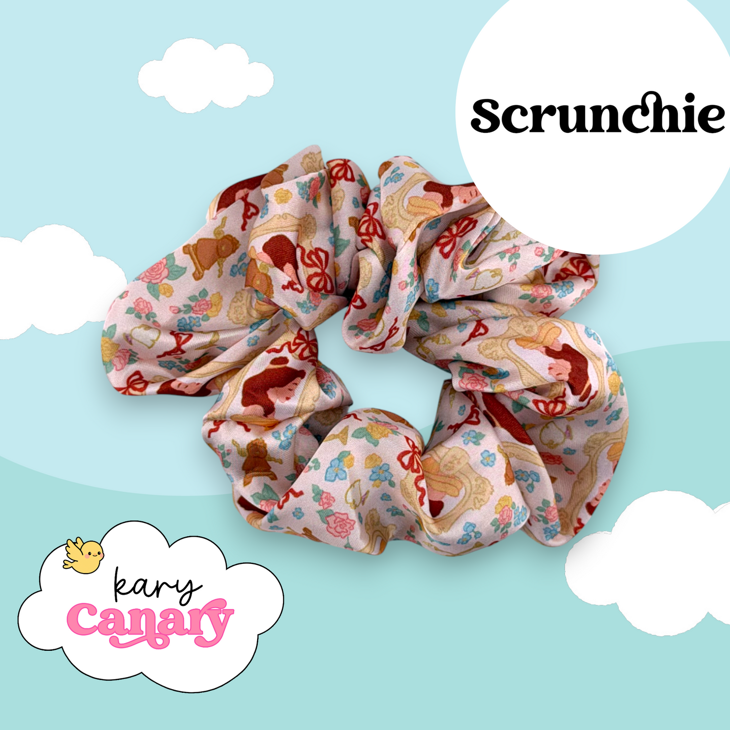Belle Storybook Silky Scrunchie | Beauty and the Beast Hair Accessory