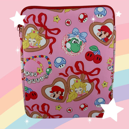 Mushroom Kingdom iPad Sleeve (Mario/Peach-inspired)