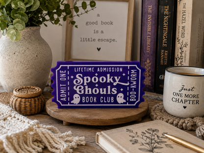 Spooky Ghouls Book Club Halloween Shelf Sitter | Bookish Decor