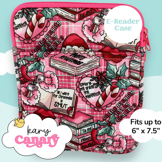 Naughty Christmas Smut E-Reader Case – Pink Holiday Bookish Sleeve