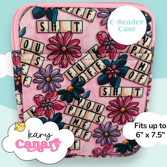 Scrabble Swear Word E-Reader Case – Funny Spicy Pink Book Sleeve