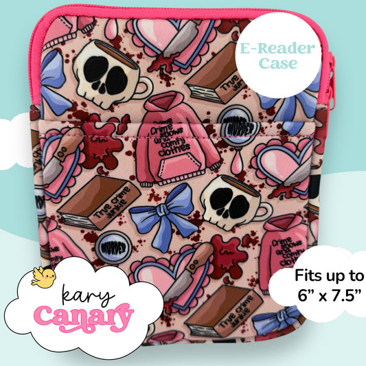 True Crime Junkie E-Reader Case – Pastel Murderino Book Sleeve