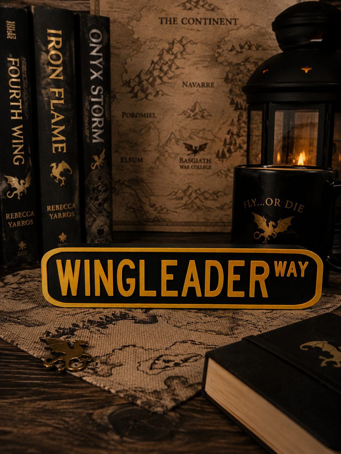 Wing Leader Way Sign – Fourth Wing Inspired Fantasy Bookshelf Decor | Dragon Reader Gift | Book Nook Sign