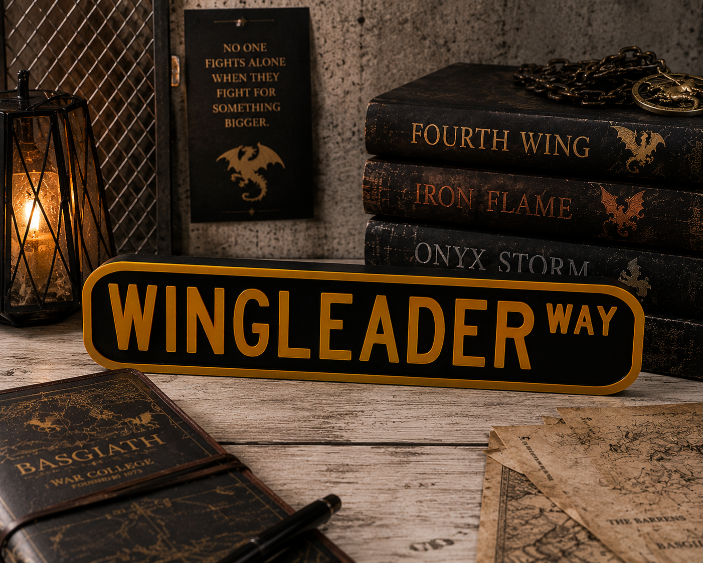 Wing Leader Way Sign – Fourth Wing Inspired Fantasy Bookshelf Decor | Dragon Reader Gift | Book Nook Sign