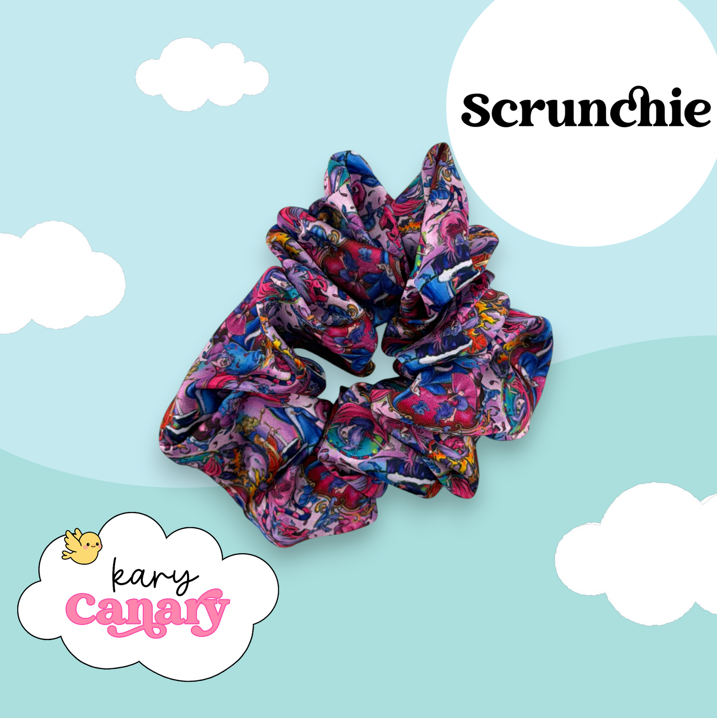 Mim Merlin Sword and Stone Silky Scrunchie | Soft Scrunchie for Thick or Thin Hair EXCLUSIVE