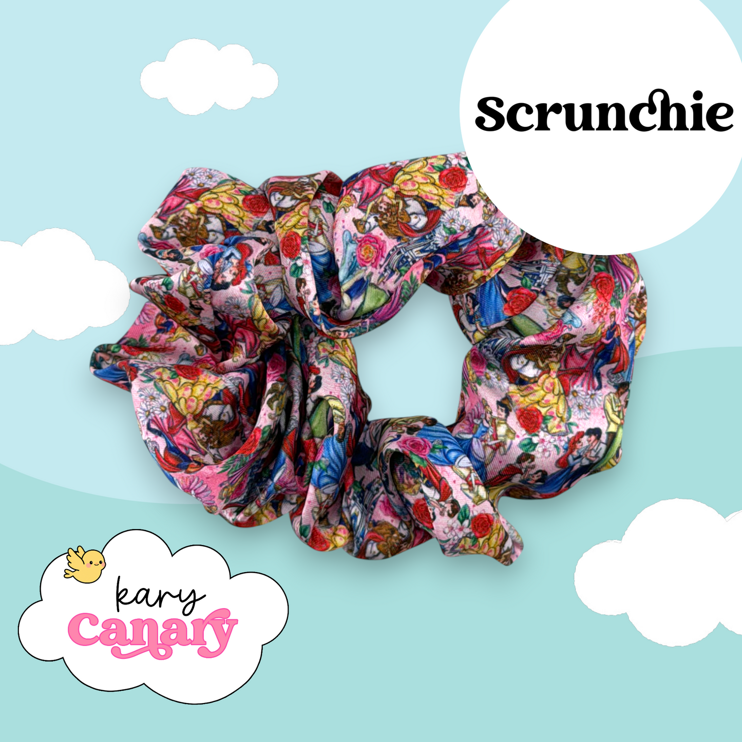 Floral Princess Silky Scrunchie | Soft Scrunchie for Thick or Thin Hair