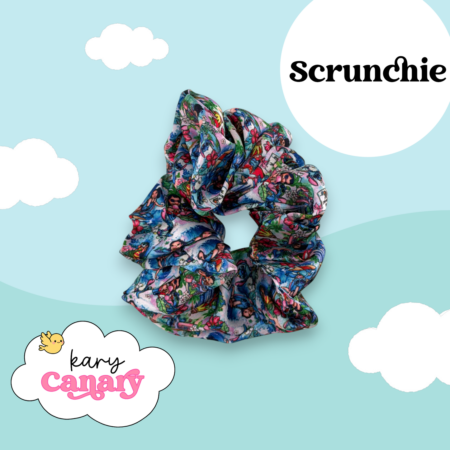 Lilo Stitch Alien Inspired Silky Scrunchie | Soft Scrunchie for Thick or Thin Hair