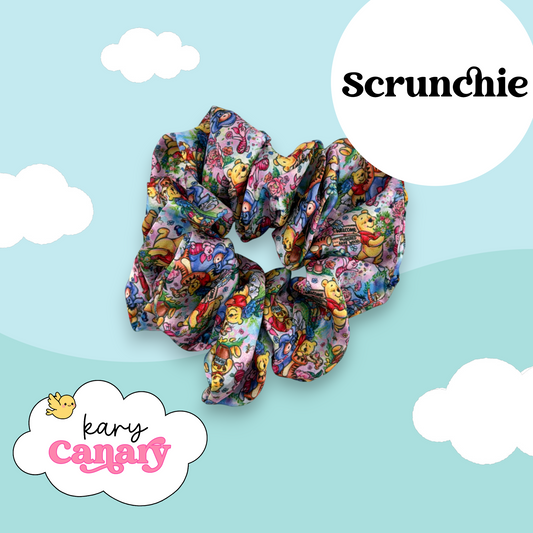 Pooh Bear Silky Scrunchie | Soft Scrunchie for Thick or Thin Hair