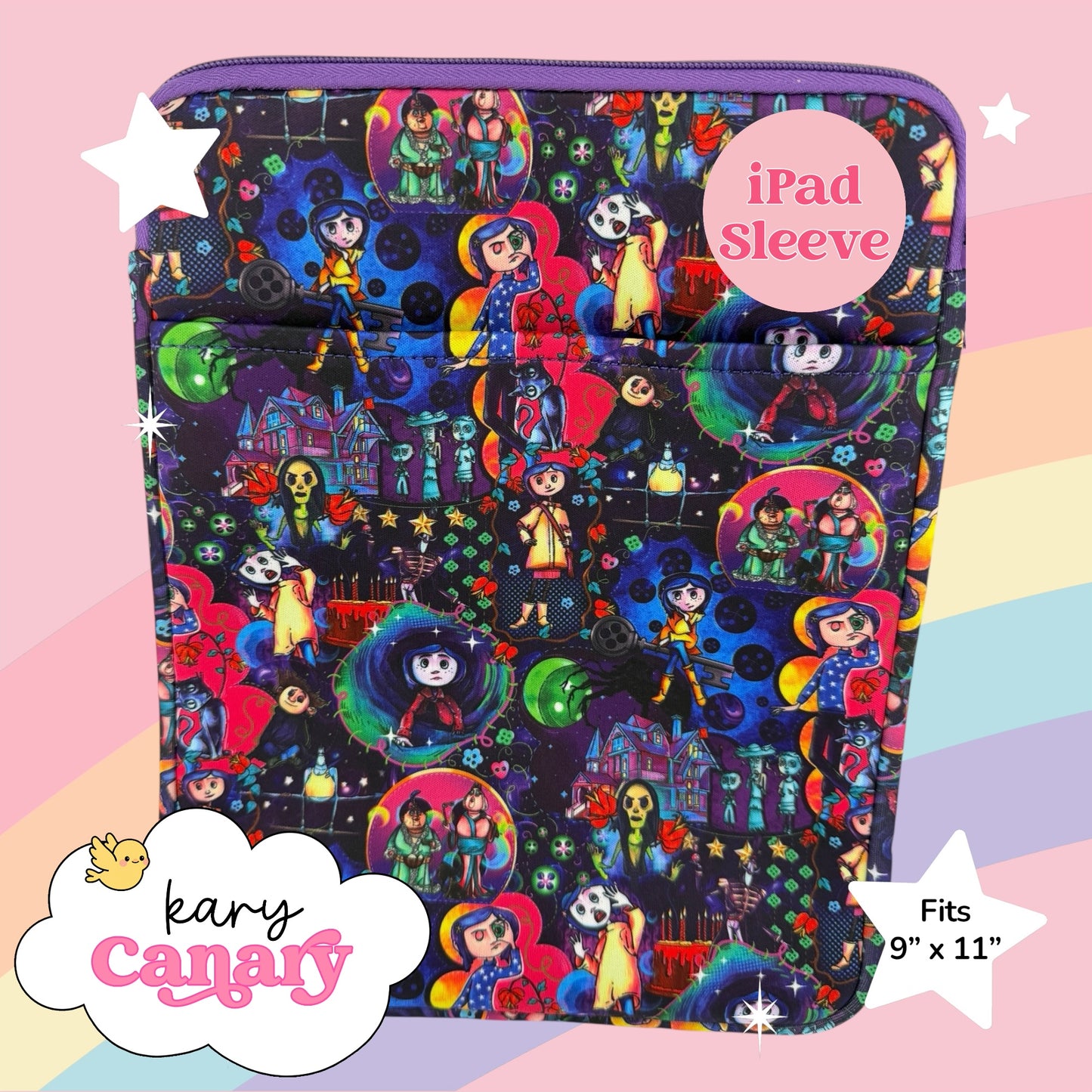 Coraline-Inspired iPad Sleeve (Creepy Cute)