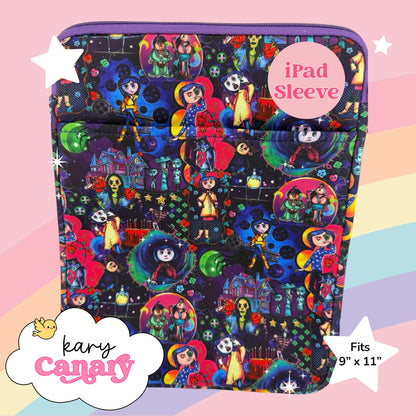 Coraline-Inspired iPad Sleeve (Creepy Cute)