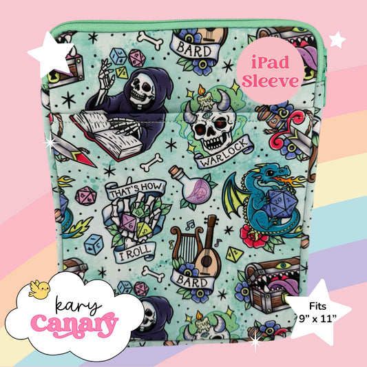DnD Fantasy iPad Sleeve (Bard/Warlock/Dragon)