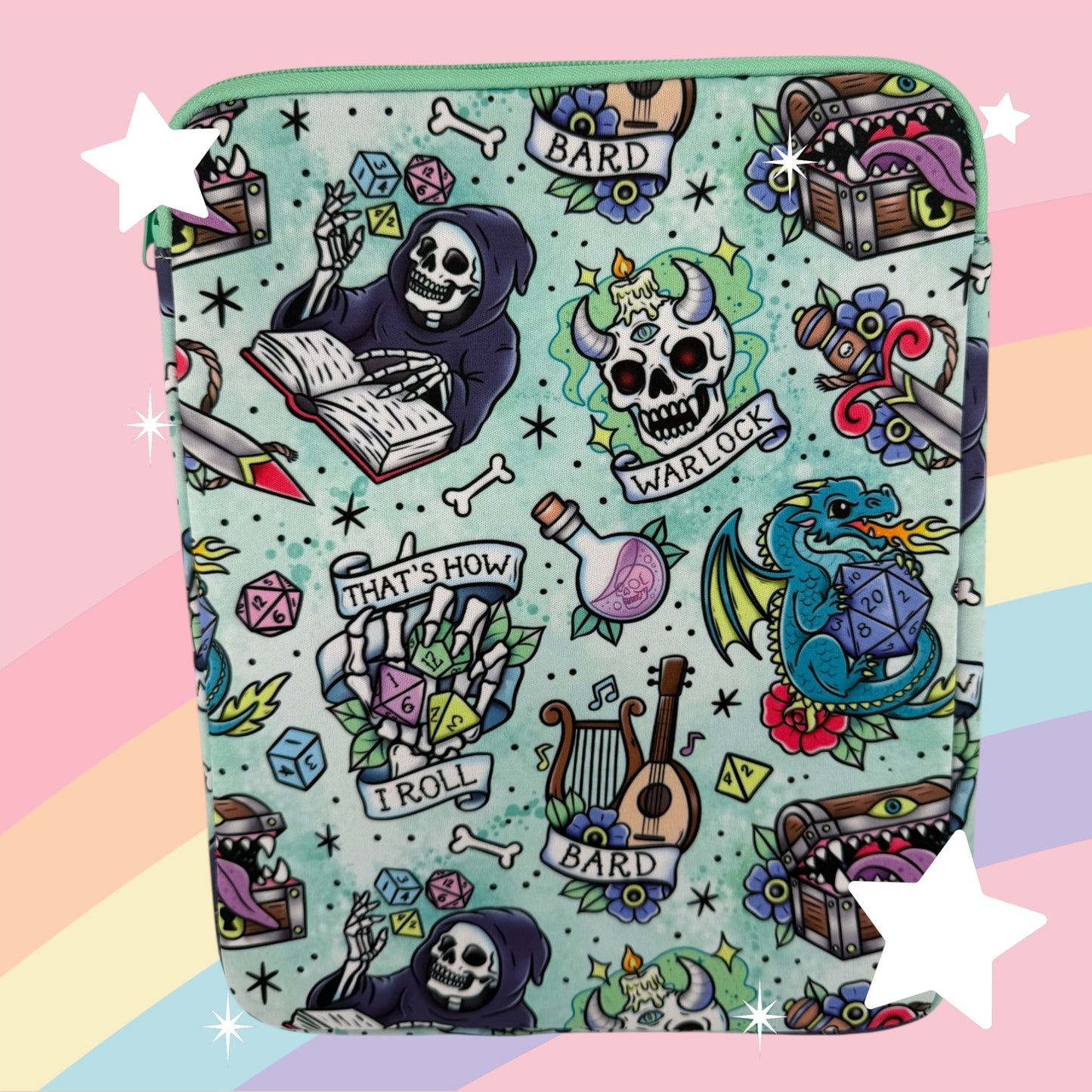 DnD Fantasy iPad Sleeve (Bard/Warlock/Dragon)