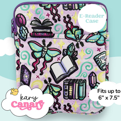 Pastel Moth × Crystals × Witchy Books E-Reader Case