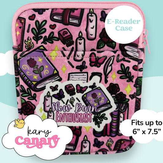 “Slow Burn Enthusiast” Pink Romance E-Reader Case