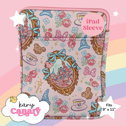 Pastel Fairytale iPad Sleeve • Kawaii Castle Tablet Case • Cute Disney-Inspired Protective Cover