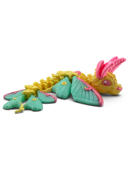 🌙🐉 Baby Luna Moth Dragon Flexi – 3D Printed Articulated Dragon