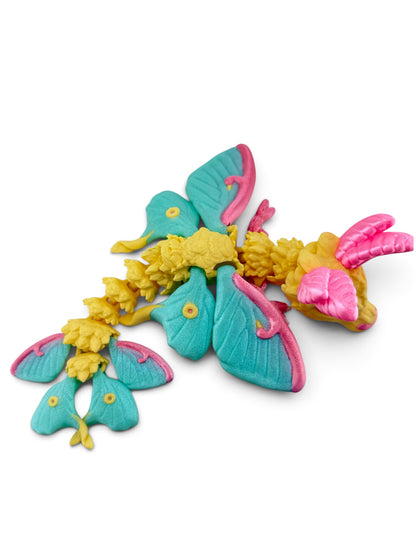 🌙🐉 Baby Luna Moth Dragon Flexi – 3D Printed Articulated Dragon