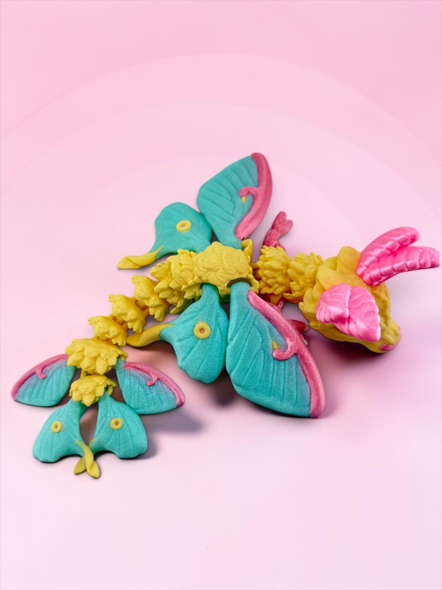 🌙🐉 Baby Luna Moth Dragon Flexi – 3D Printed Articulated Dragon