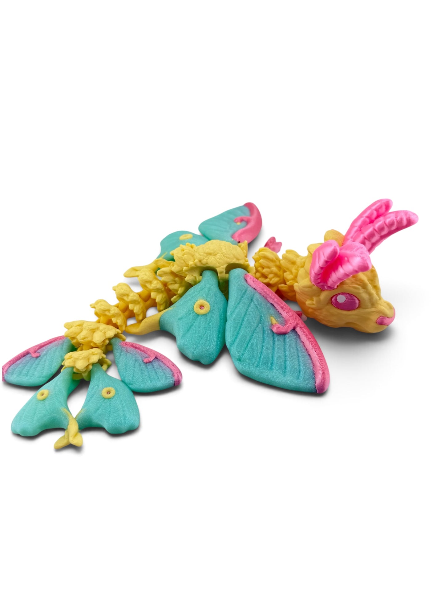 🌙🐉 Baby Luna Moth Dragon Flexi – 3D Printed Articulated Dragon
